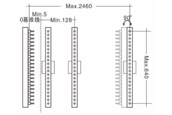 DW-406L四排多軸木工鉆床線框圖