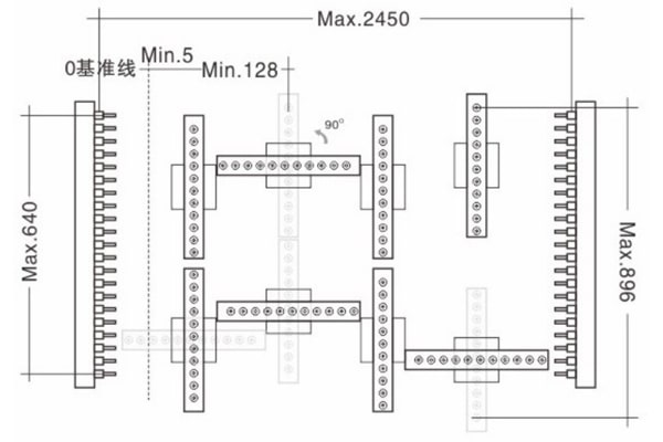 DW-642重型全自動六排鉆線框圖